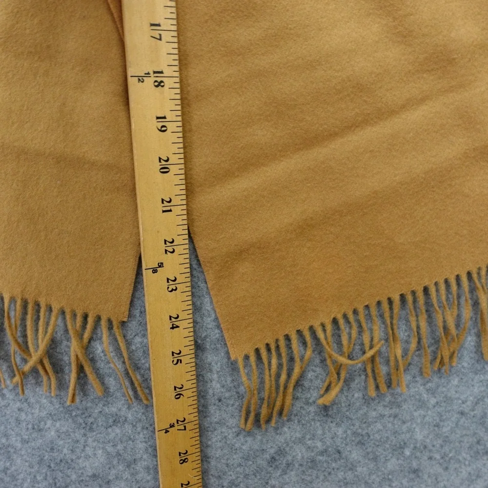 Camel Tan Wool Scarf Mens Winter Fringe Muffler TRADITIONAL WINDSOR HOUSE 12x50